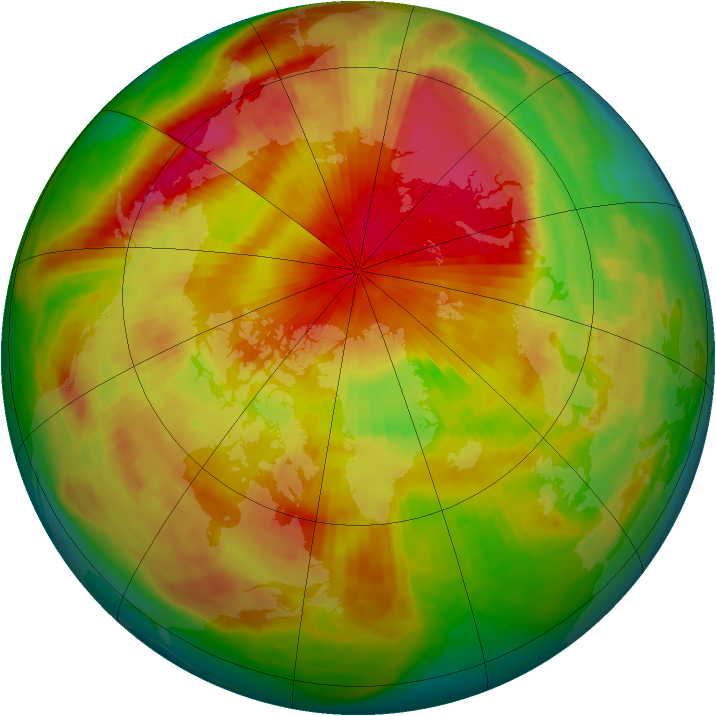 Arctic ozone map for 24 April 1988